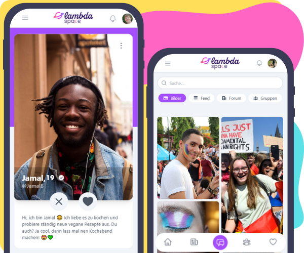 lambda space Screenshot des Profils und der Suche